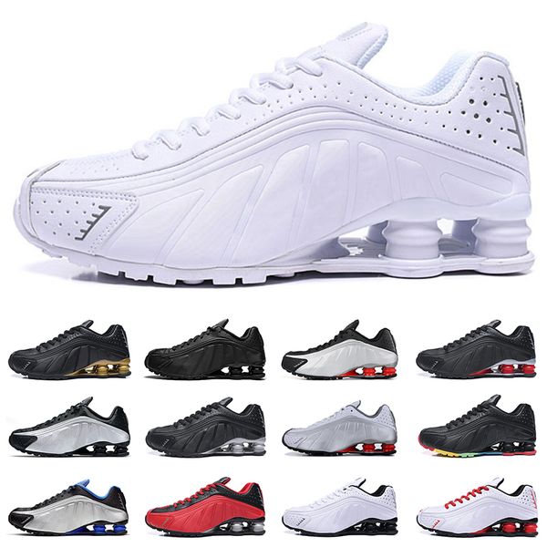

Fashion Shox R4 OG Running Shoes for Mens Triple White Black Red Gold silver Outdoor men Trainer Tennis Sports Sneakers Avenue runner