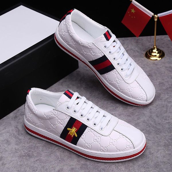 

fashion luxury designer women shoes designer shoes ace white sneakers with bee casual shoes for man vetements, Black