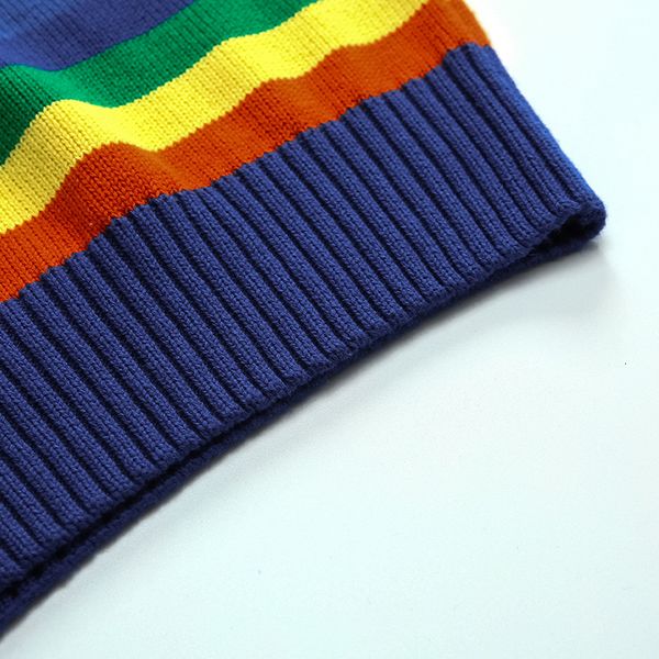 

o-neck sweater knitted rainbow striped men's pullover 100% cotton long sleeve warm underwear 2019autumn fashion for male sweater, White;black