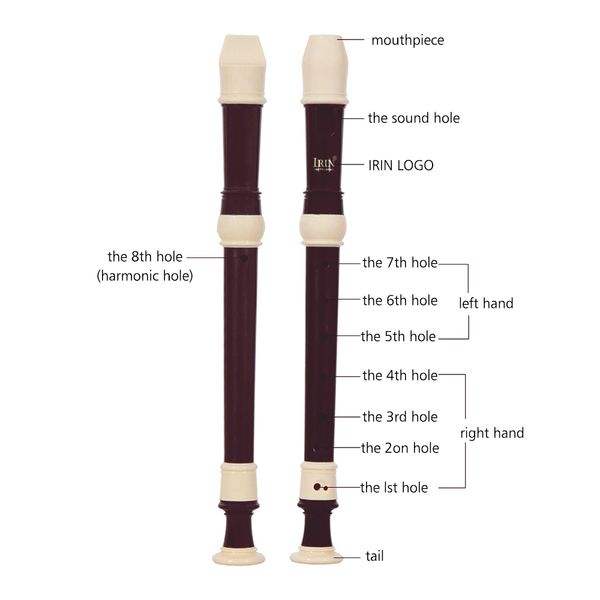 

abs descant recorder 8 hole baroque style recorders detachable with finger rest and carrying bag wind musical instruments
