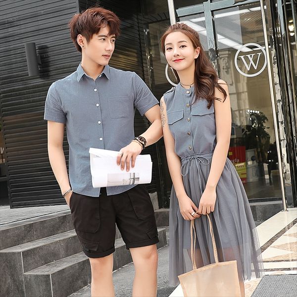 

summer women's mesh men's shirt shirt couple dress couple dress, White