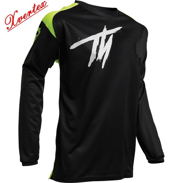 

russia europe selling motocross 2020 mtb mx jersey moto shirts breathable long sleeve cycling jersey men women, Black;red