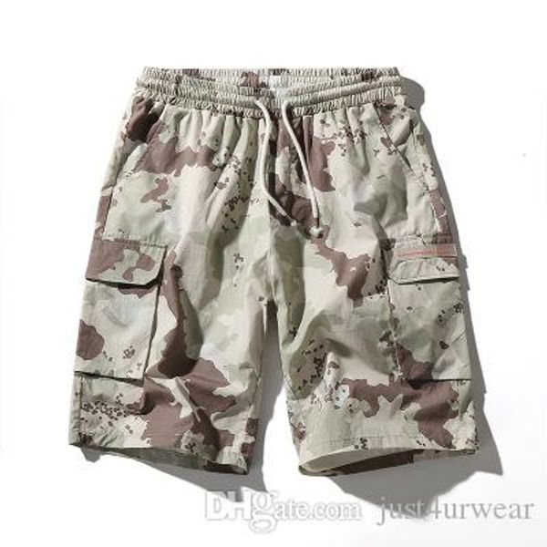 

мужские горячие продажи мода дышащий камуфляж карго короткие брюки мужской хип-хоп улица случайные свободные шорты, White;black