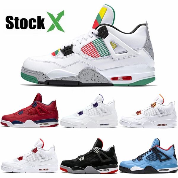 

with box 4 grey black men basketball shoes 4s iv sports sneakers trainers 2020 size 8-13 #584