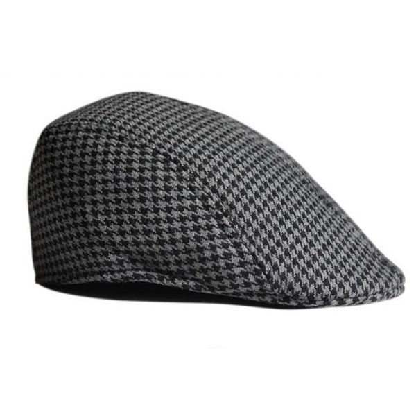 

3 colors new popular plaid flat hats beret for men women autumn winter warm caps beret hat, Blue;gray