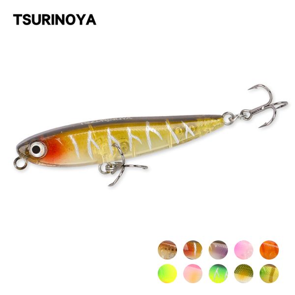 

tsurinoya floating pencil fishing lure set 6pcs 60f 60mm 3.1g bait finesse water jerkbait minnow hard baits trout wobbers