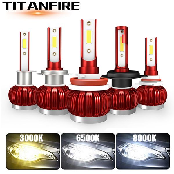 

tf30 2pcs 3000k 6000k 8000k cob 6000lm h1 h3 h8 h9 h11 9005 9006 h4 h7 led car headlights bulbs 9003 hi/low 9004 h13 auto led