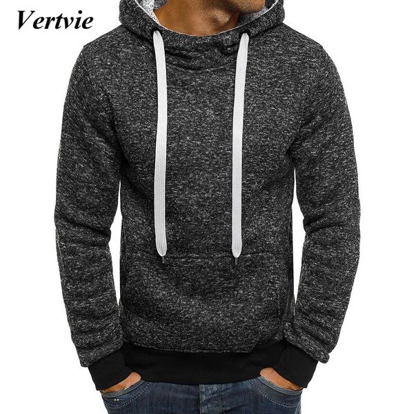 

vertvie 2019 autumn sweatshirt men skateboard hoodies solid hoodie pocket hip coat pullover men's tracksuits masculino, White;black