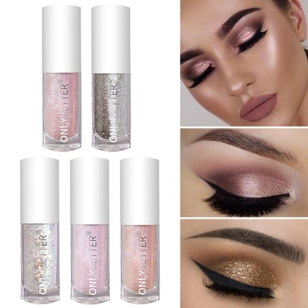 

2020 5 colors makeup eye shadow 1pc pearlescent metals glitter liquid eyeshadow single blend sparkling glittering eyes cosmetics