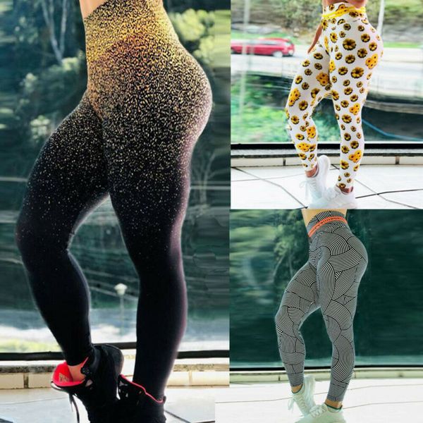 

new style women pants high waist pants elastic push up skinny autumn casual skinny long print ladies fashion 2019, Black;white