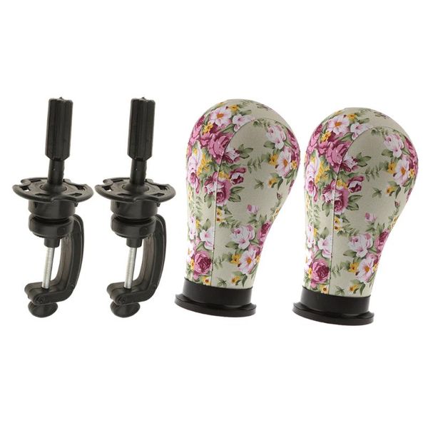 

mannequin model cork head canvas cover wig making hat display stand rack manikin wigs holder + desk clamp