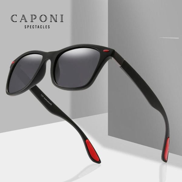 

caponi polarized couple sunglasses 2020 new men fashion square women sun glasses metal glasses frame uv400 cp76712, White;black