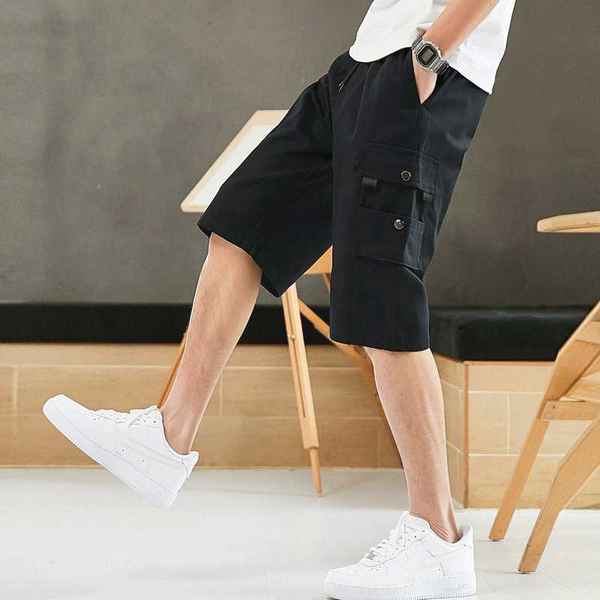 

fit 60-130kg тела men's shorts cargo black green 2020 летние повседневные bigger карманные 95% хлопок марка мужской короткие штаны trouers, White;black