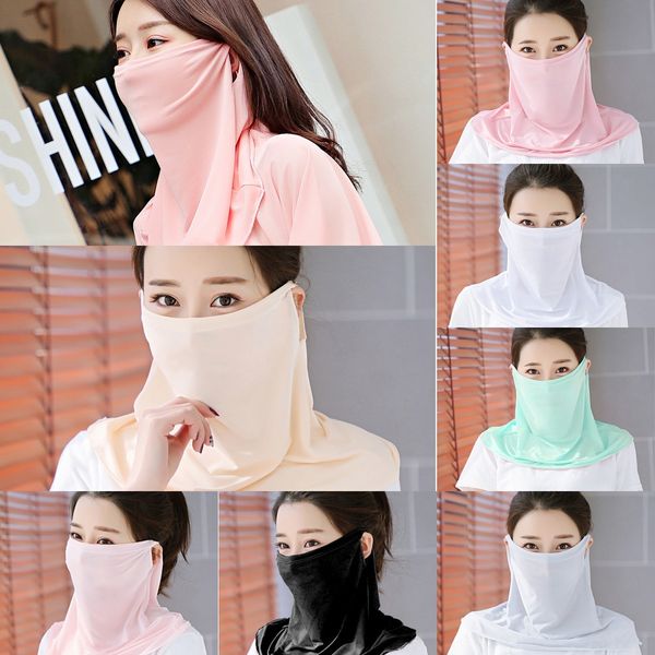 

mim3m face riding hairband mask scarf cycling triangle scarf sport anti-uv bandana neck silk cover for fishing running hiking face, Black