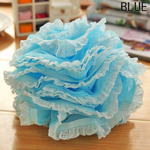 

2018 lovely candy color thickened mesh net lace bath ball bath flower shower toiletries body cleaning exfoliate scrub towel
