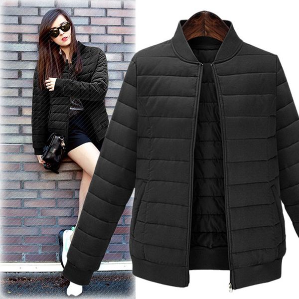 

new autumn winter 2019 of jacket stylish windproof women's parka coat plus size 4xl 5xl female jacket coat women quilted, Black