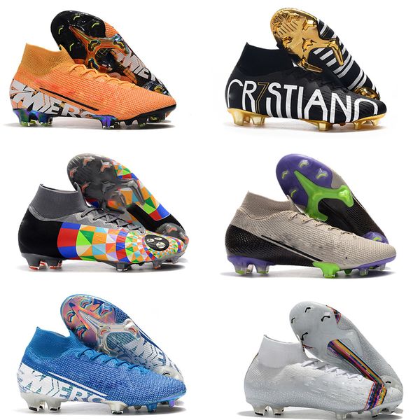 

2019 mens superfly 7 elite se fg exquisite high help soccer leats ronaldo cr7 outdoor football boots mercurial vapors 13 elite fg
