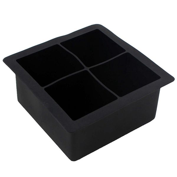 

4-cavity large food grade silicone ice cube mold whiskey ice pudding jelly square diy cube ice cream mold