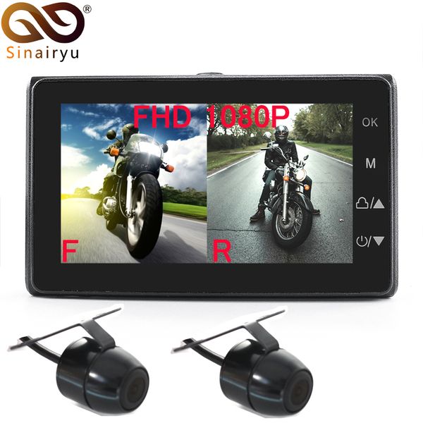 

mt19 motorcycle video dvr dash cam full hd 1080p+720p front rear view camera waterproof motorcycle camera black recorder box car