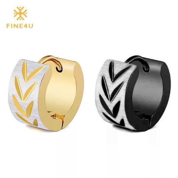 

2020 new fine4u e045 punk rock hoop earrings for women 316l stainless steel small hoop earring wedding party jewelry gifts, Golden