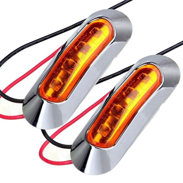 

2x 12v 24v янтарный / красный 4-led side marker tail лиг светодиодная лампа для авто свет лампы светодиодные огни автомобиля 12v универсальн