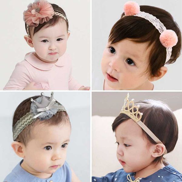 

new 3pcs/lot fashion baby girls headbands cute children hair bands headwear bandanas kids crown for baby girl gift, Slivery;white