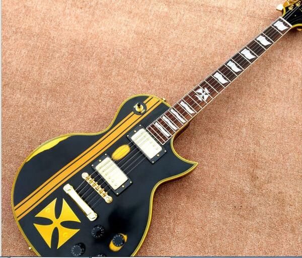 

Cu tom aged metallica jame hetfield iron cro cla ic electric guitar hipping
