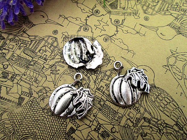 

45pcs-- pumpkin charms, antique tibetan silver pumpkin charm pendant 20x20mm, Bronze;silver