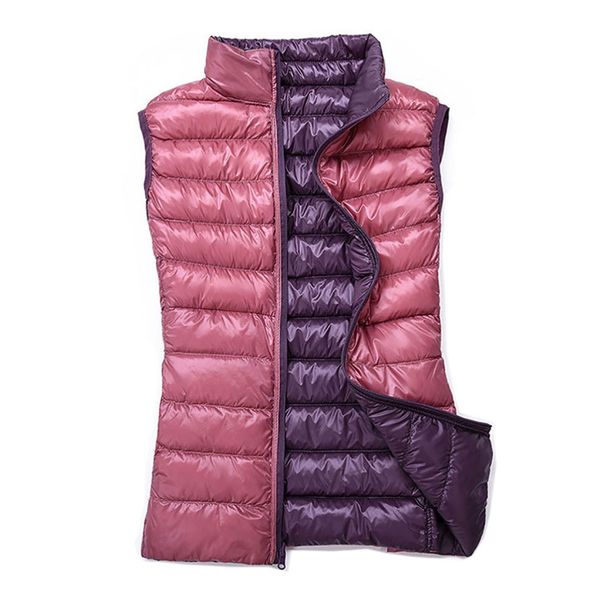 

2018 женщины 90% белый утка вниз жилет женщин ультра легкий утка вниз жилет куртка осень зима круглый воротник без рукавов жилет, Black;white