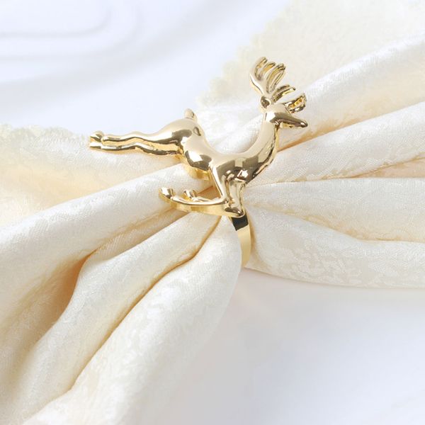 

12pcs/lot christmas deer napkin rings silver gold alloy napkin buckle buckle l wedding party table decoration