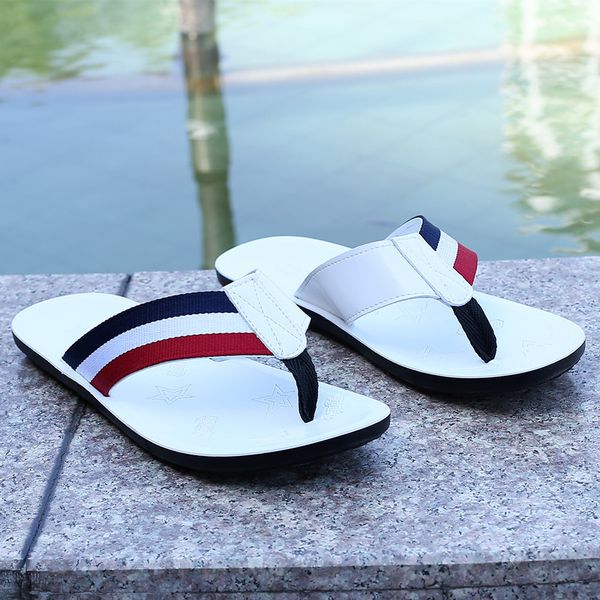 

euro fashion men slippers fashionable men flip flops antiskid summer beach slippers casual outdoor flip flops for man flat heel scuffs zy314, Black