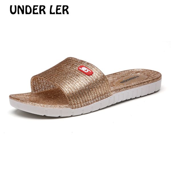 

new women indoor floor flat shoes summer non-slip flip flops bath home slippers female slipper comfortable zapatillas de hombre, Black