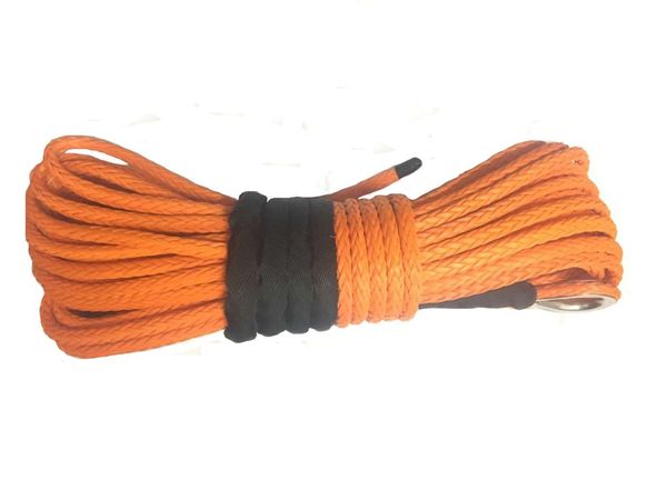 

new durable 100' x 1/2" orange uhmwpe synthetic winch rope