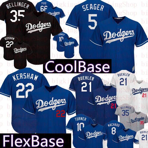 

35 Cody Bellinger Los Angeles # Dodgers Jersey 22 Clayton Kershaw 5 Corey Seager 10 Turner 14 Enrique Hernandez 8 Machado Baseball