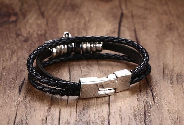 

pretty punk skull men bracelet beaded charms gothic cool rock leather bracelets & bangles ghost head bracelets chic bracelet, Golden;silver