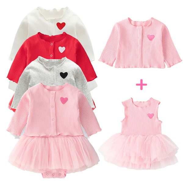 

baby cotton clothes newborn princess bottomless skirt climbing and coat two-piece net red cute female baby suit birthday gift, White