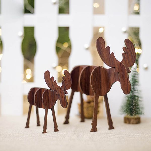 

personalised reindeer family christmas decoration ornament wooden fashion gift lfd