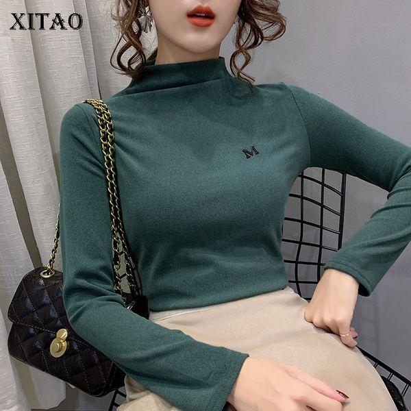 

xitao sheath letter women t shirt 2019 winter elegant pullover full sleeve pleated small fresh minority loose tee dmy2047, White
