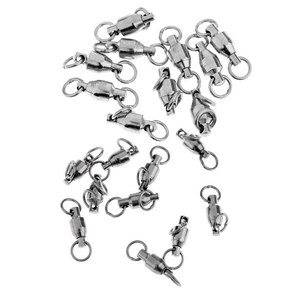 

20x stainless steel high strength fishing swivel heavy duty ball bearings