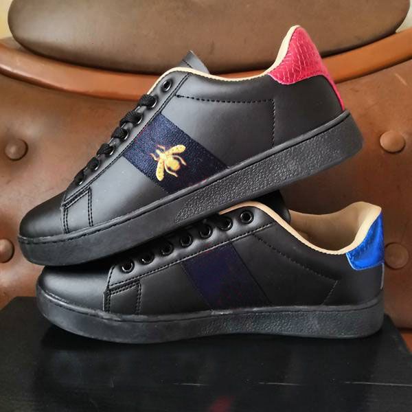 

manufacturers sell casual shoes classic bee white shoes lace-up travel shoes party commute, Black