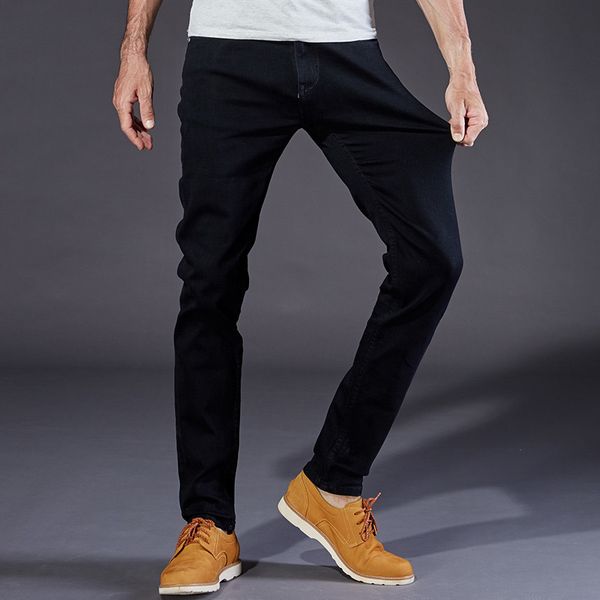 

men's jeans black high stretch denim brand men jeans size 30 32 34 35 36 38 40 42 pants trousers male fashion slim fit, Blue