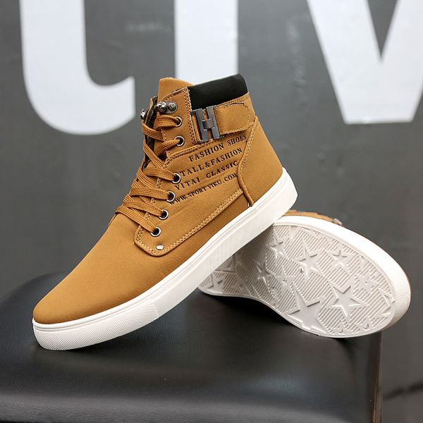 

men's vulcanized shoes spring and autumn men's shoes warm casual casual wild sports dress, Black
