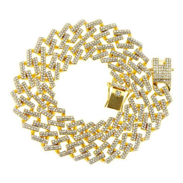 

men women hip hop cubic zirconia miami cuba chain necklace full iced out cz jewelry cool punk necklace, Silver