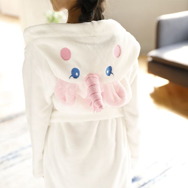 2019 New Cute Flannel Bathrobe Children Home Clothes Lovely Sweet