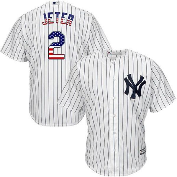 

men's #2 derek jeter white usa flag sport jersey, Black