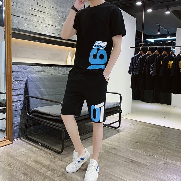 

2020 new men's tracksuit gym fitness badminton sports suit clothes running jogging sport wear exercise workout set sportswear, Black;blue