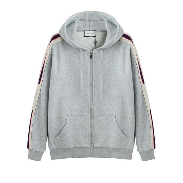 

19 gray italy de igner fa hion brand new hooded zip up weat hirt with logo tripe men 039 hoodie women weat hirt man clothing