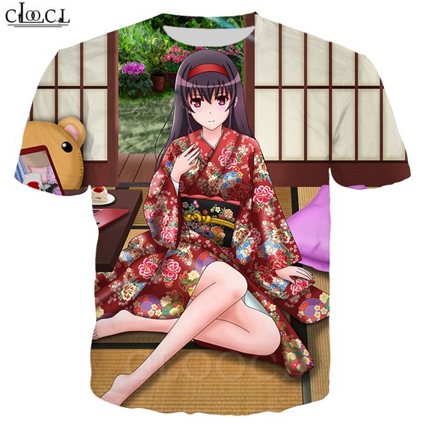 

новый стиль аниме saenai героиня нет sodatekata t shirt мужчины женщины 3d печати япония кимоно аниме девушки с коротким рукавом мода street, White;black
