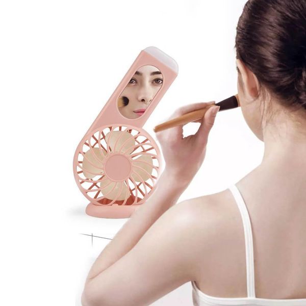 

brelong портативный перезаряжаемый вентилятор, мини-usb-вентилятор, персональное охлаждение, со светодиодным зеркалом, подходит для походов