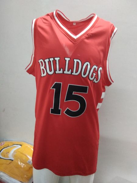 

red real pictures j. cole #15 bulldogs high school retro basketball jersey mens stitched custom any number name jerseys, Black;red